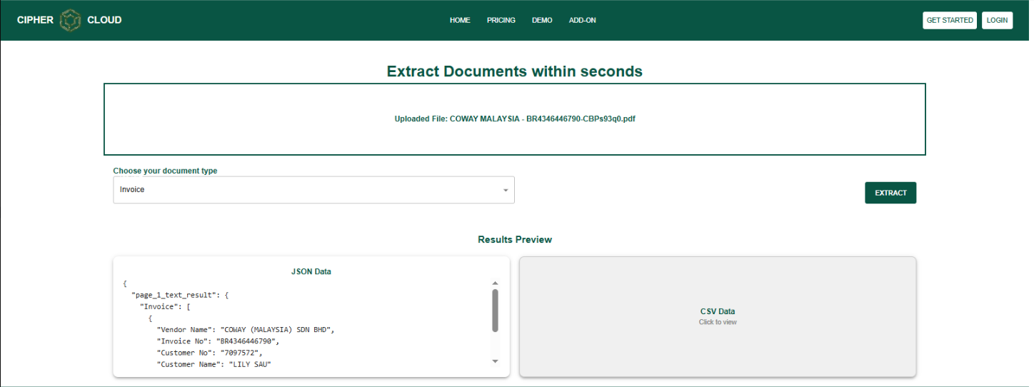 Cipher Cloud Interface